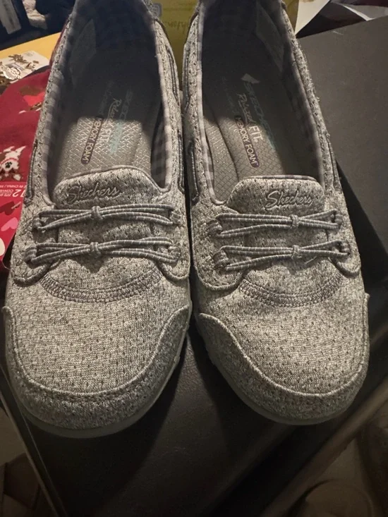 Skechers Women's Gray Knit Slip-On Loafer SZ 6.5 - Picture 3 of 15